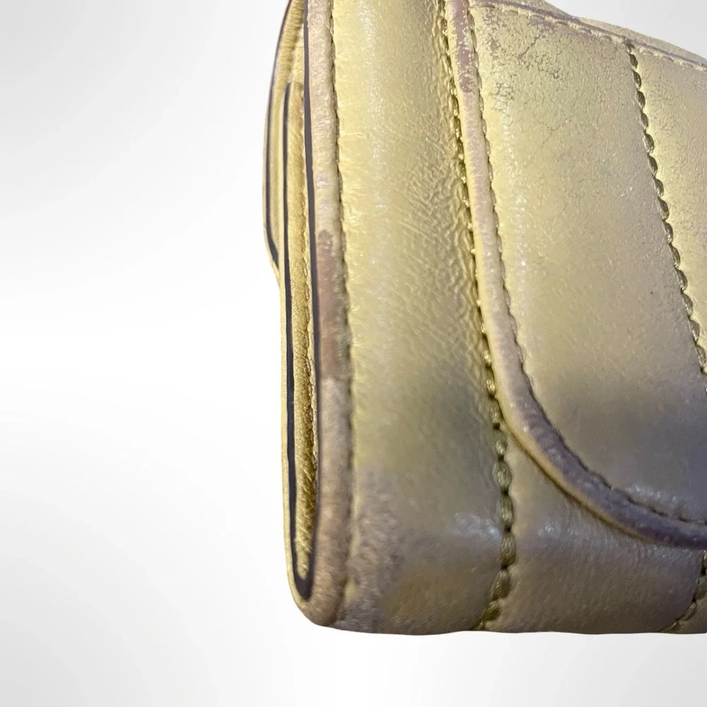 Tory Burch Kira Quilted Leather Envelope Wallet Pale Yellow Gold Hardware